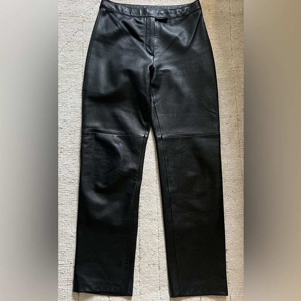 Bebe Black Leather pants vintage excellent condition